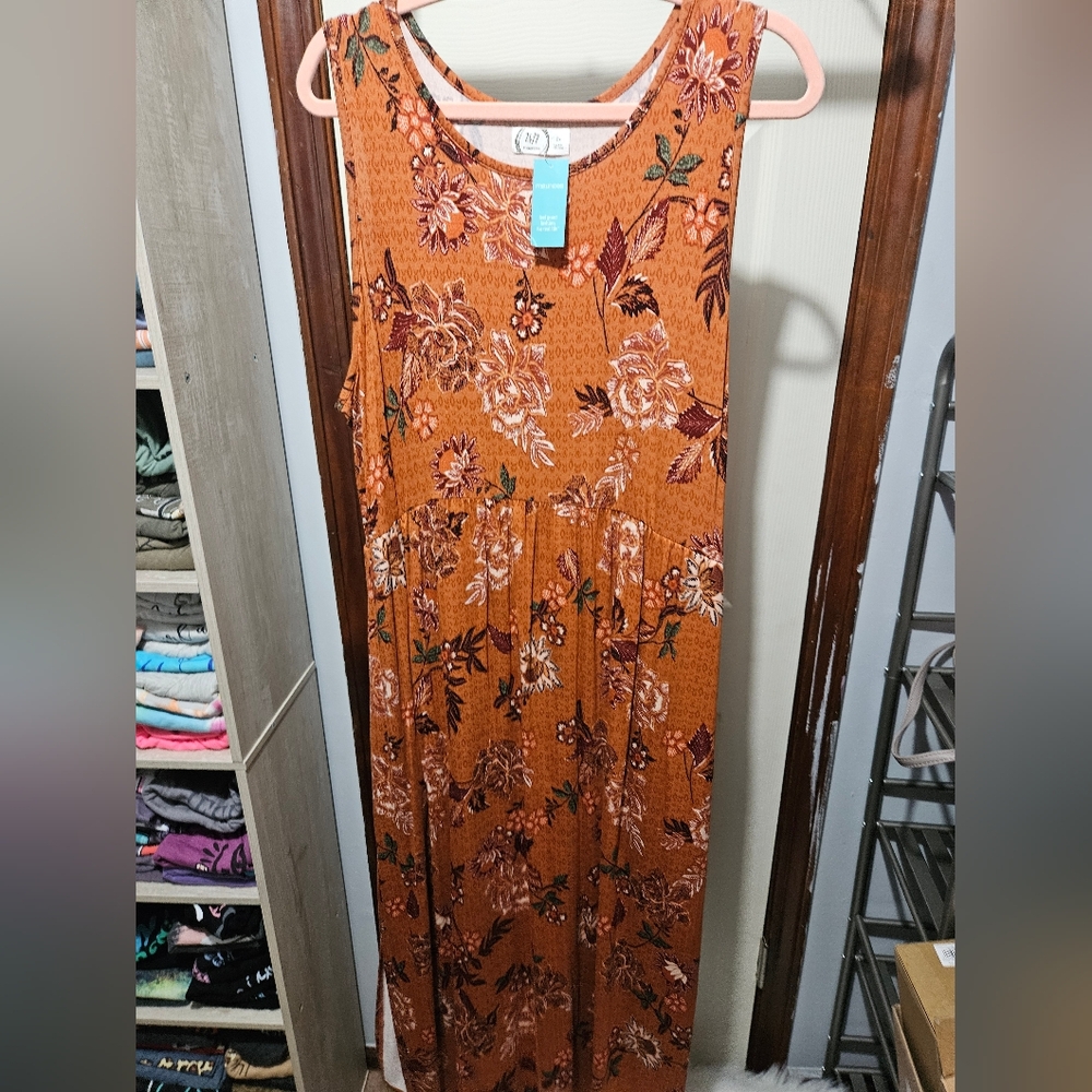 Maurices Orange Floral Maxi Dress